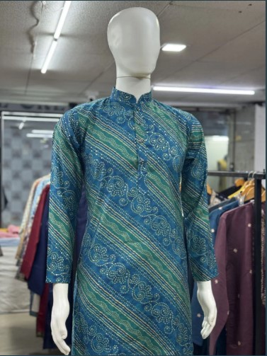 Bandhni Print Mens Kurta